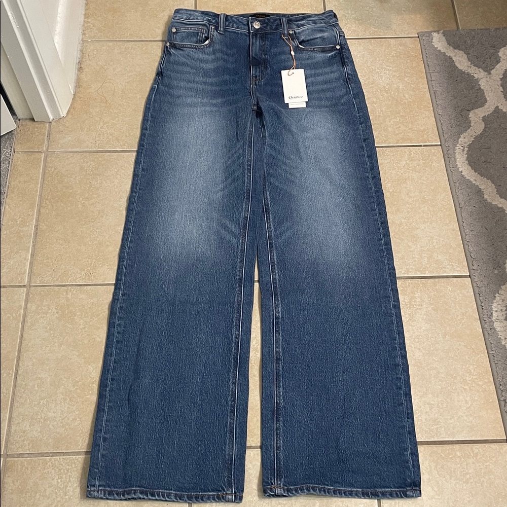 Quince Bella Stretch Relaxed Straight Jeans Atlantic Blue - Picture 6 of 11